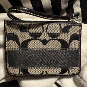 Cute Black and Beige Wristlet/ Wallet